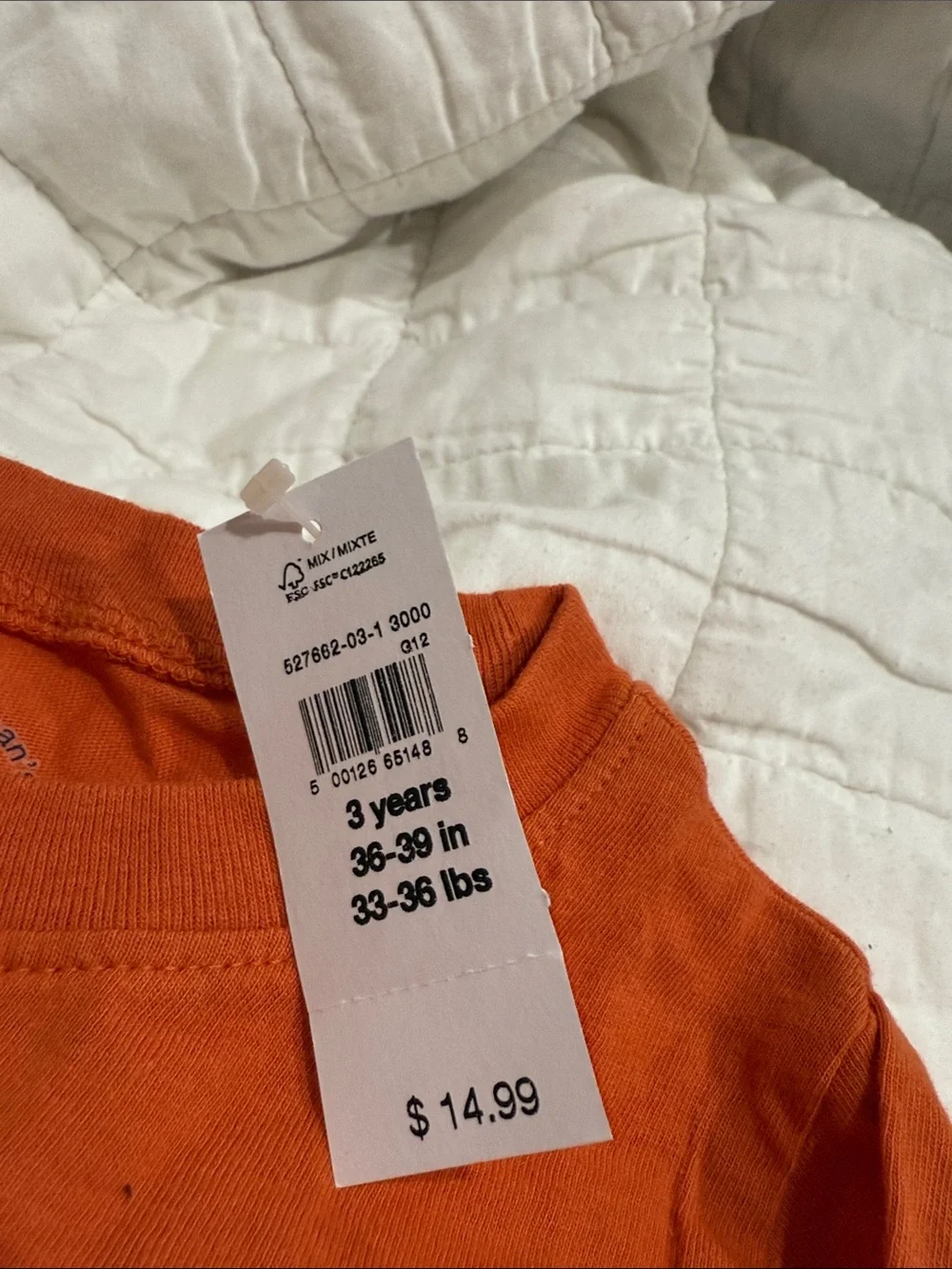 GAP Orange Long-Sleeve Pocket Tee